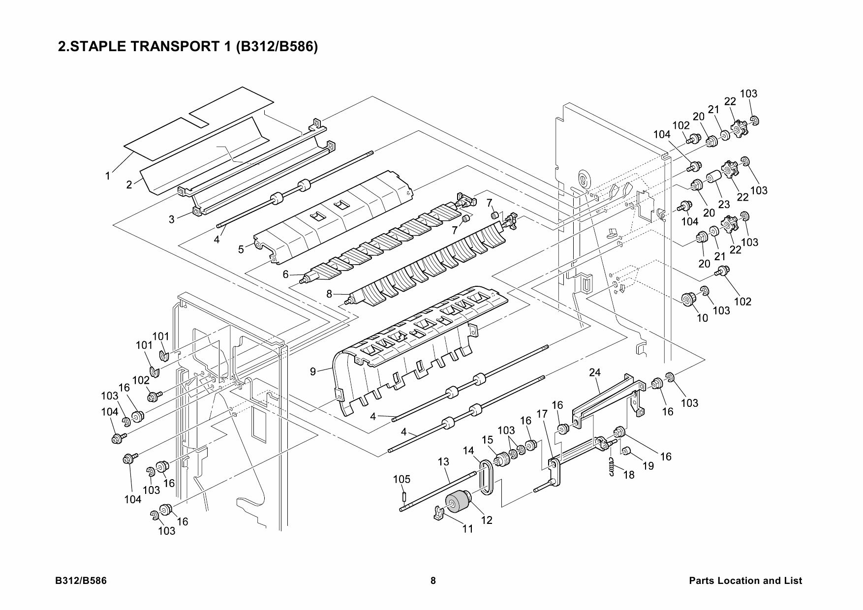 RICOH Options B312 B586 3000-SHEET-FINISHER-SR740-SR870 Parts Catalog PDF download-5